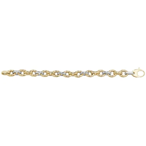 9ct Yellow/White Gold Ladies' 7.5 Inches Fancy Bracelet 9.6g